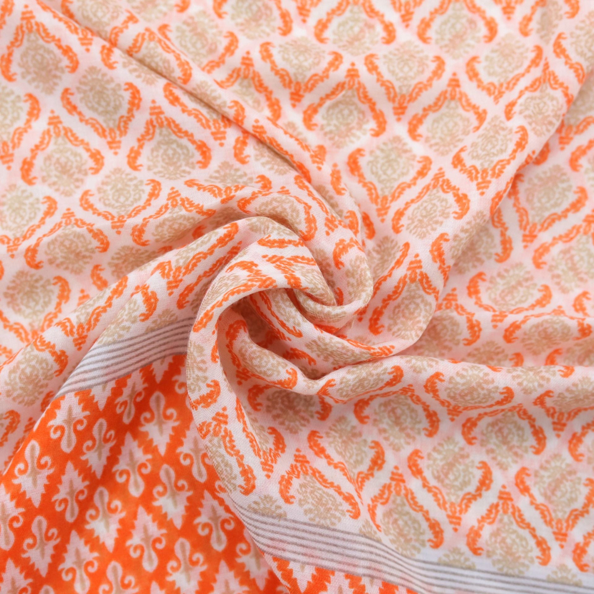 Baroque Geometric Printed Silk Scarf - O Retalho