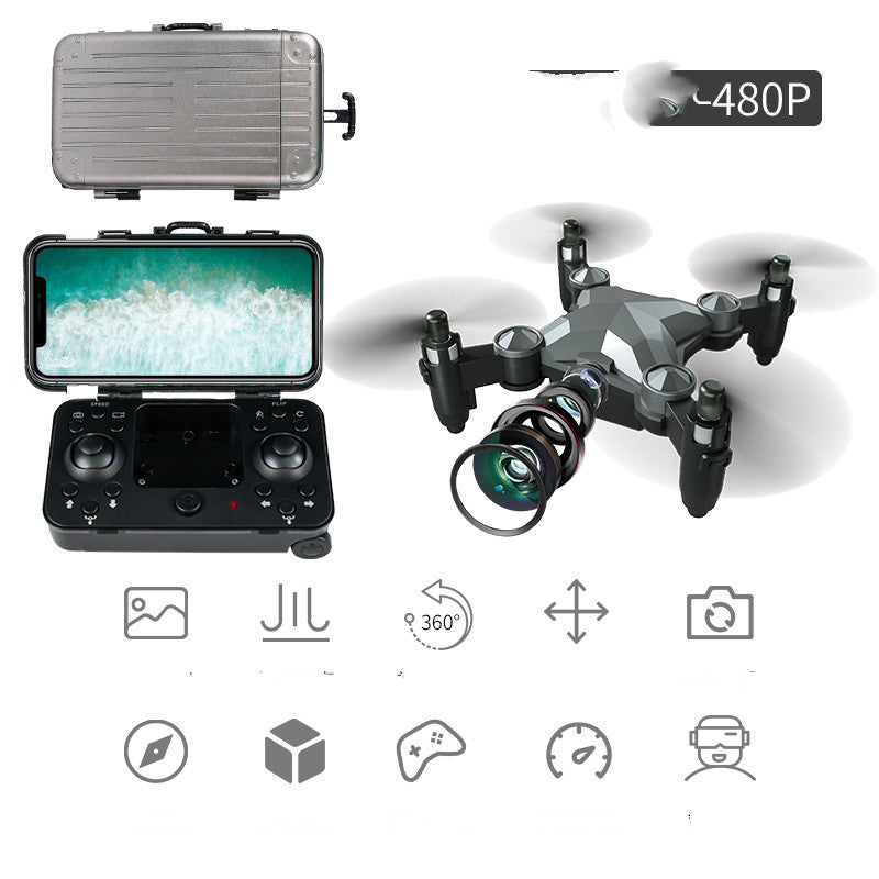 Nova caixa de armazenamento de bagagem dobrável mini uav fotografia aérea controle remoto quatro eixos crianças brinquedos drone - O Retalho