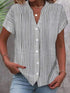 Camisa De Manga Curta Casual Listrada - O Retalho
