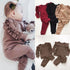 Newborn Baby Boys Girls Ruffles Jumper Solid Long Sleeve Sweatshirt Tops Pants Infant Kids 2Pcs Outfits Clothes Set Fall Clothes - O Retalho