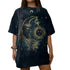 Retro Sun And Moon Printed Short Sleeve - O Retalho