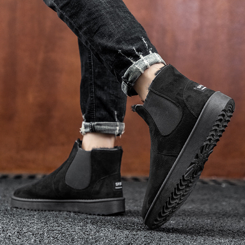 Botas de couro e veludas, adequadas para inverno - O Retalho