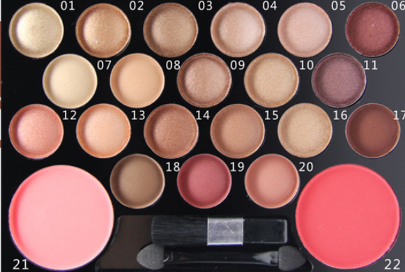 Paleta de Sombras de Olhos com 22 Cores e Brilhos - O Retalho