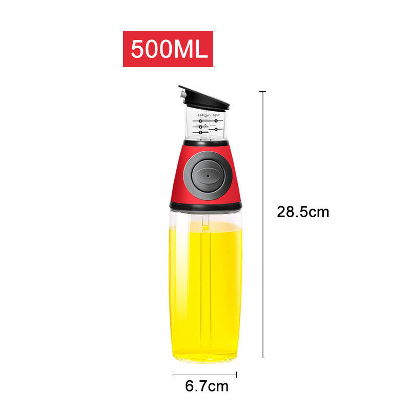 Garrafa de Vidro Medidora de 500ml - Garrafa de Óleo e Molho de Soja para Utensílios de Cozinha - O Retalho