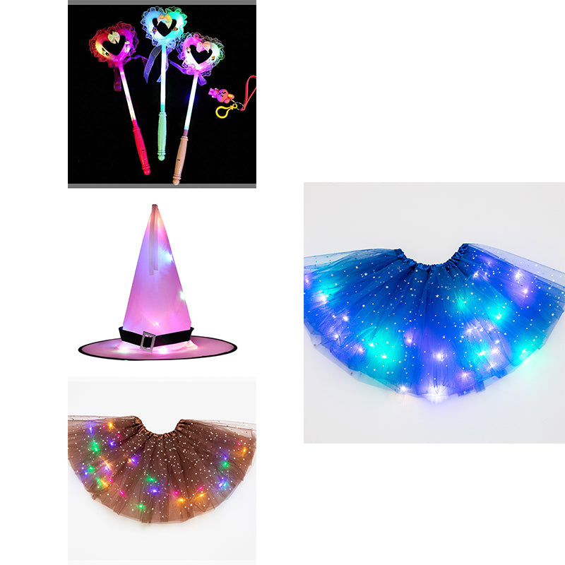 Magical & Luminous LED Princess Halloween Tutu Skirt Sequins Shiny Skirt - O Retalho