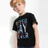 Camiseta infantil com estampa de letras coloridas - O Retalho