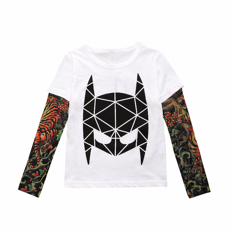Tattoo long sleeve stitching top - O Retalho