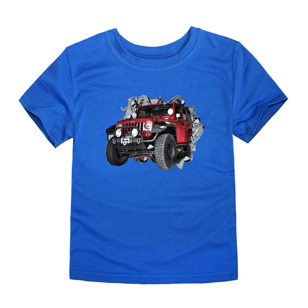 Camiseta De Algodão De Manga Curta Para Meninos E Meninas - O Retalho