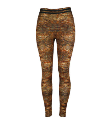 Leggings Casuais de Cintura Alta com Impressão Digital de Corda de Cânhamo para Mulheres - O Retalho