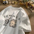 Women's Printed Hong Kong Style Half Sleeve Loose Cotton Short Sleeve - O Retalho