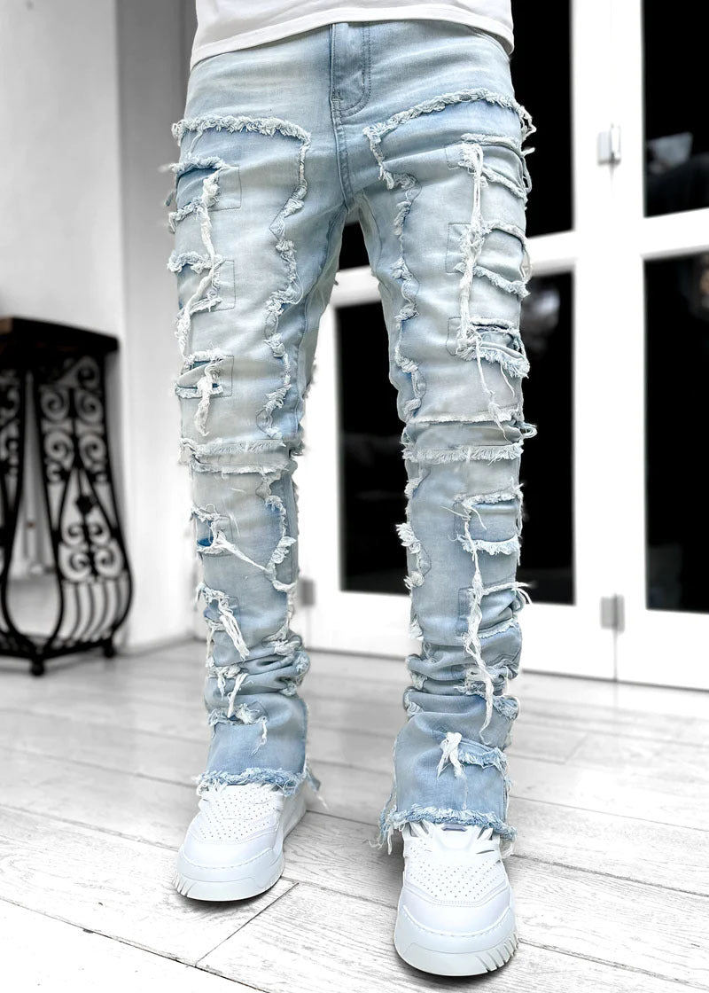 Jeans semi rasgada de Algodao masculino - O Retalho