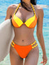 Women's Fashion Temperament Color Matching Triangle High Waist Bikini Swimsuit Two-piece