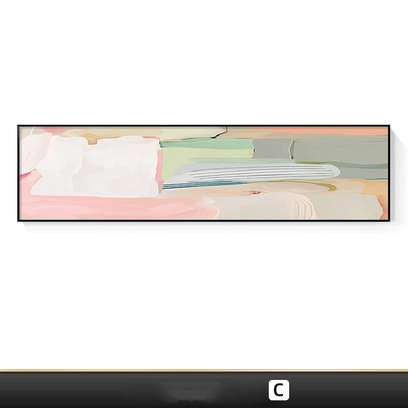 Quarto em Tons de Rosa - Arte Abstrata Minimalista - O Retalho