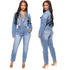 Macacão Jeans Slim Fit com Elástico - O Retalho