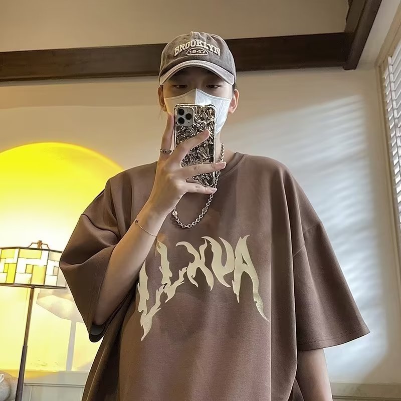 Camiseta Masculina Manga Curta de Verão Manga Solta - O Retalho