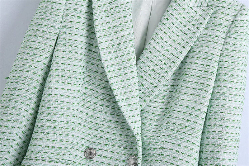Blazer de textura xadrez - O Retalho