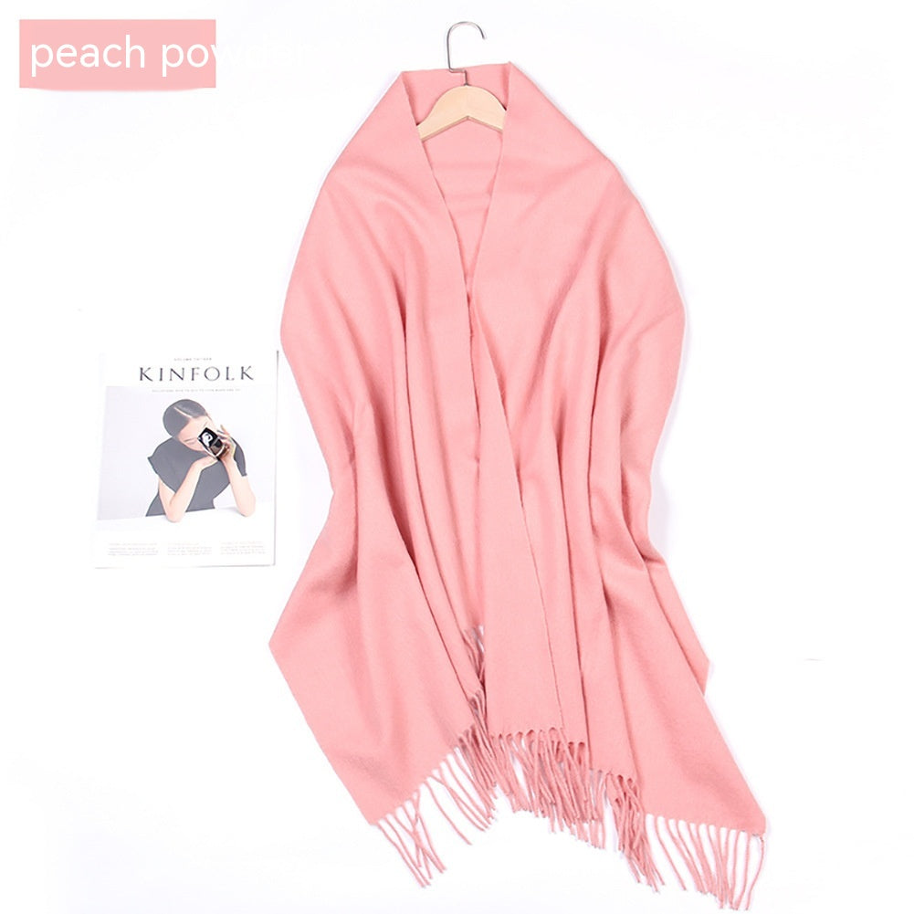 Women's Solid Color Lambswool Fringe Bib - O Retalho