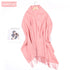 Women's Solid Color Lambswool Fringe Bib - O Retalho