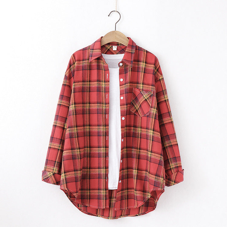 Camisa Xadrez Casual Tops Blusas - O Retalho