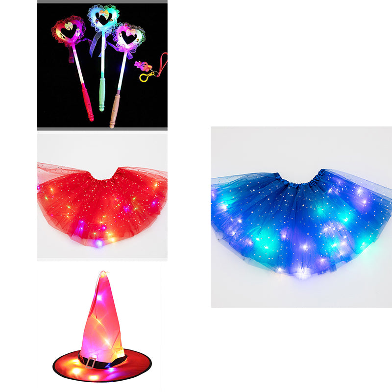 Magical & Luminous LED Princess Halloween Tutu Skirt Sequins Shiny Skirt - O Retalho