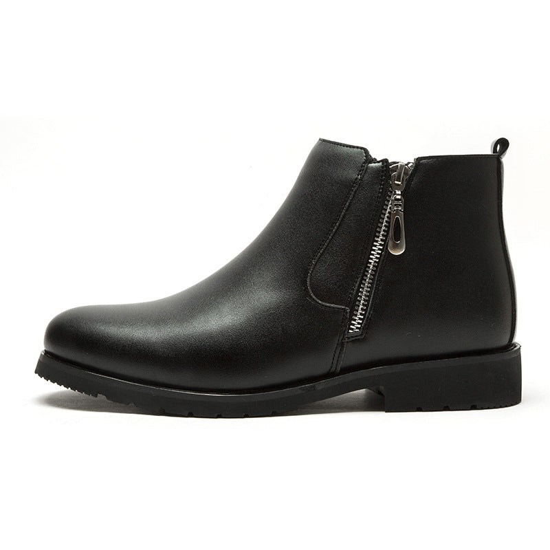 sapatos formais de couro para homens com ziper lateral - O Retalho