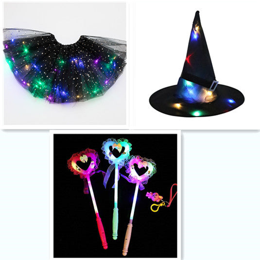 Magical & Luminous LED Princess Halloween Tutu Skirt Sequins Shiny Skirt - O Retalho