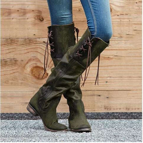 New product square heel mid-heel high boots women - O Retalho