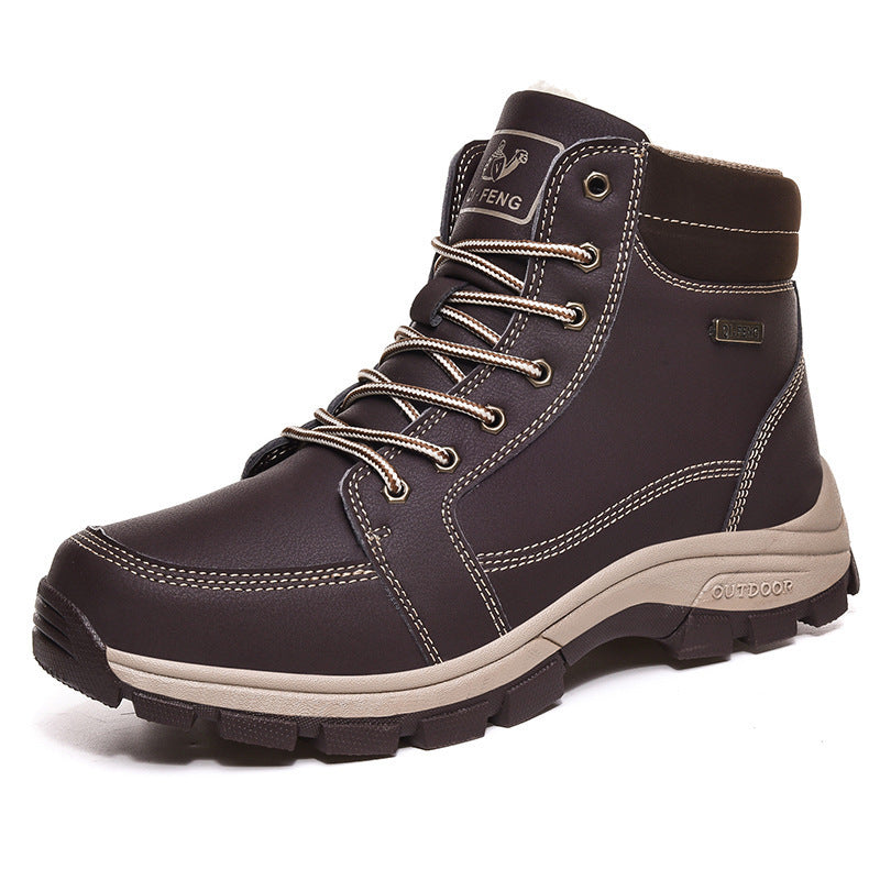 Botas masculinas de couro antiderrapante - O Retalho
