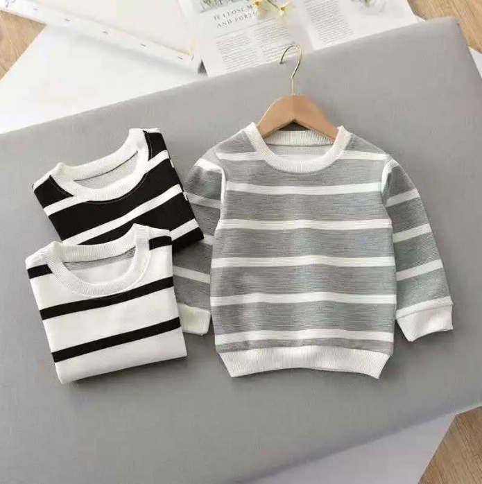 🥶Camisola de inverno com listras para meninos - O Retalho
