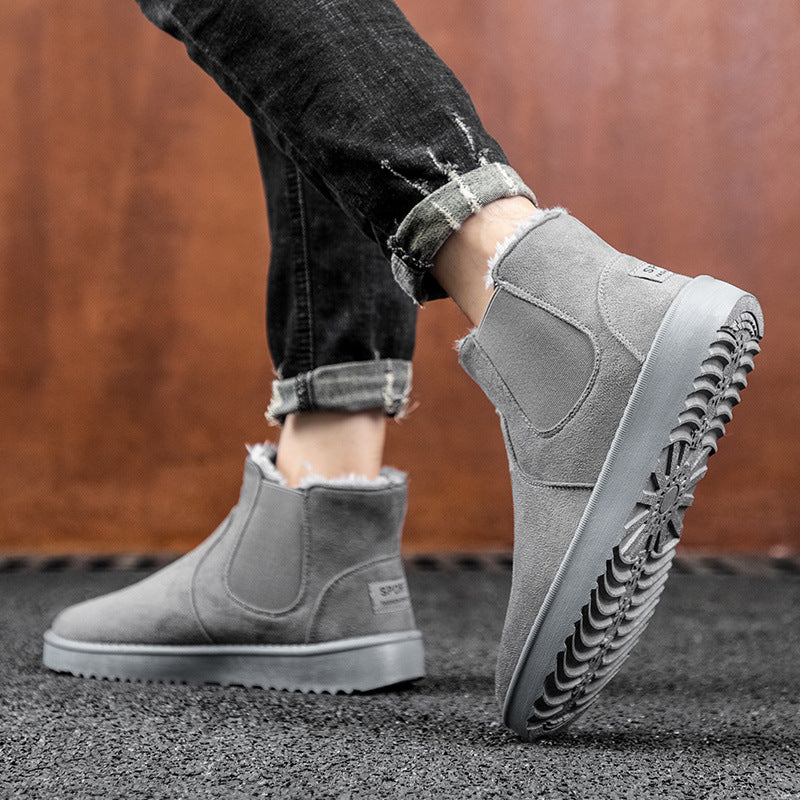 Botas de couro e veludas, adequadas para inverno - O Retalho