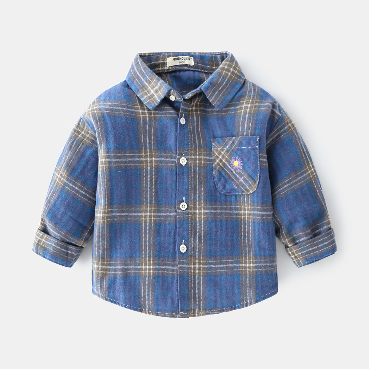 🤩Camisa xadrez de manga comprida para meninos - O Retalho