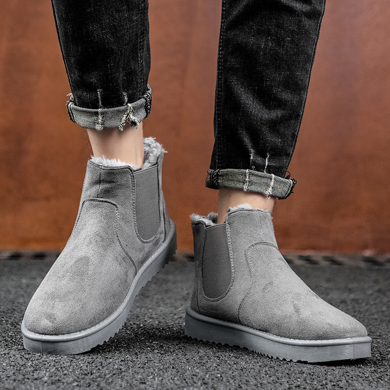 Botas de couro e veludas, adequadas para inverno - O Retalho