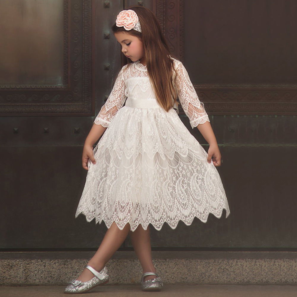 Vestido Com Laço E Gola Redonda - O Retalho