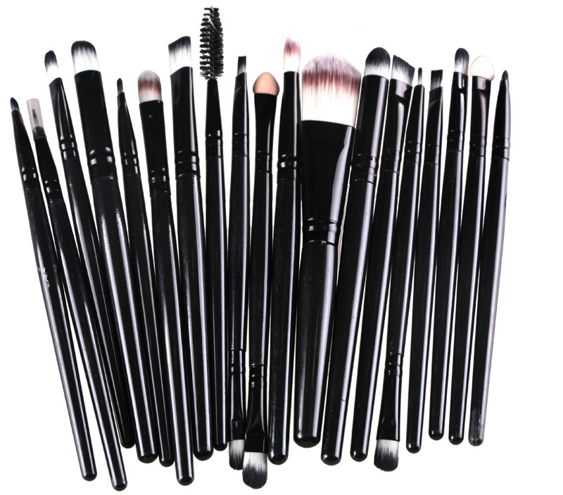 Conjunto de pincéis de maquiagem: pincel para pó solto, pincel de blush e pincel de sombra. - O Retalho