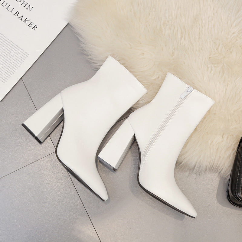 Short boots women Martin boots high heel women shoes - O Retalho