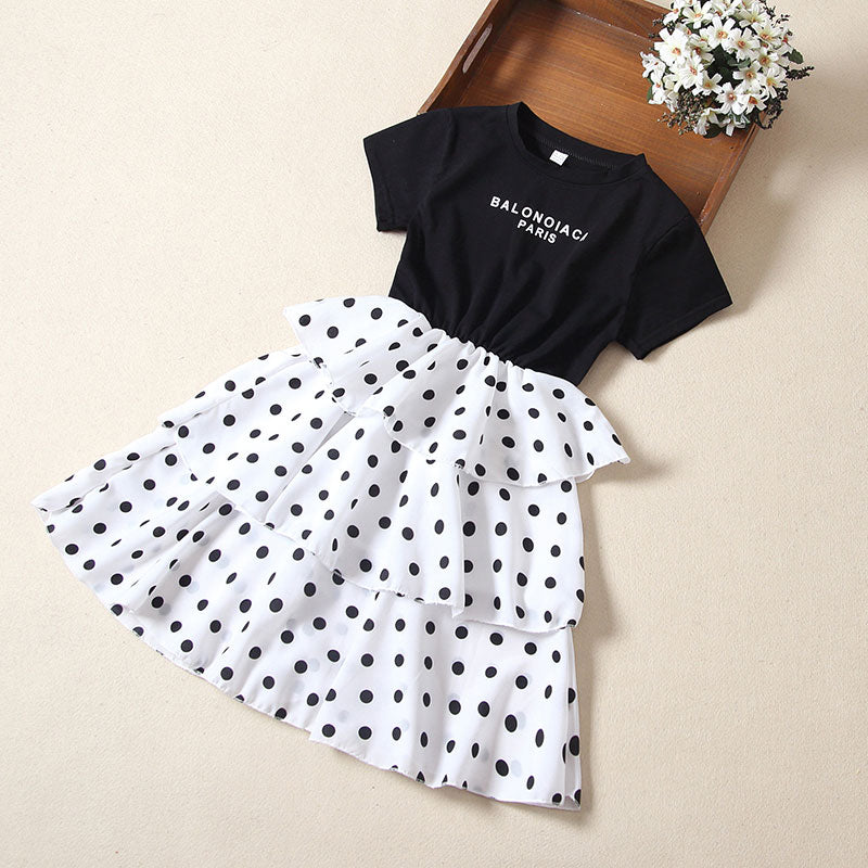Vestido de manga curta para verão das meninas - O Retalho