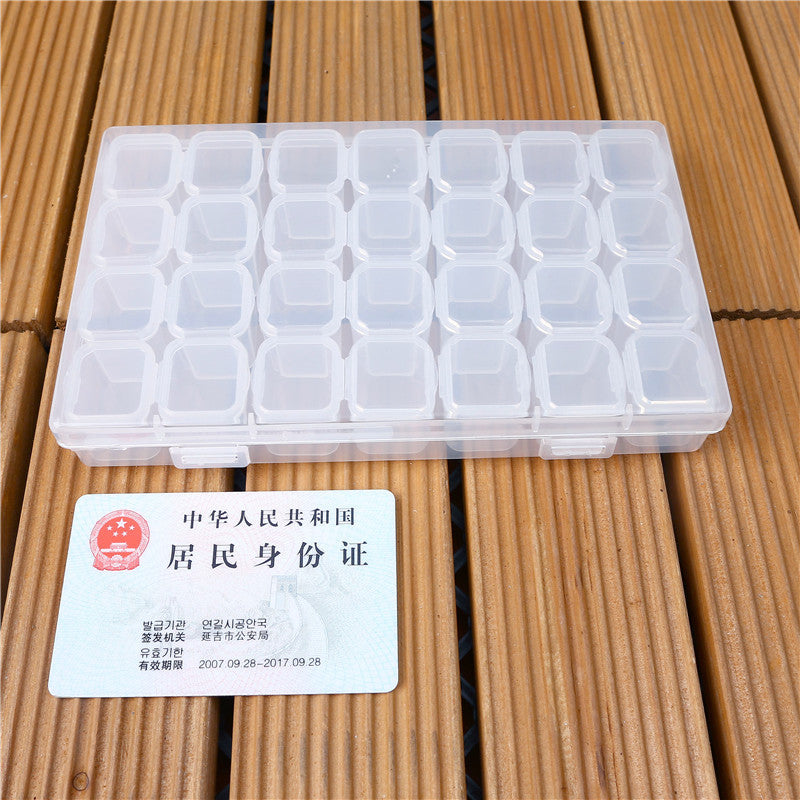 Jewelry Storage Box Transparent Plastic Box With 28 Cells