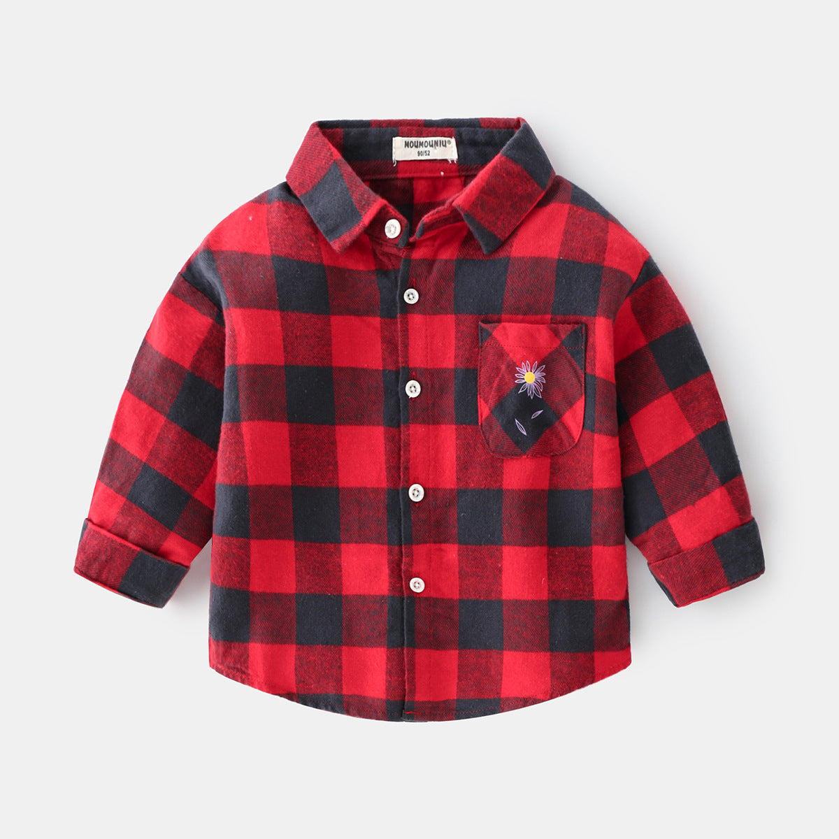 🤩Camisa xadrez de manga comprida para meninos - O Retalho
