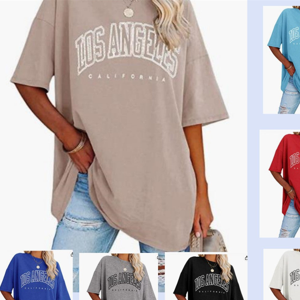 Camiseta Casual Solta de Meia Manga Oversize - O Retalho