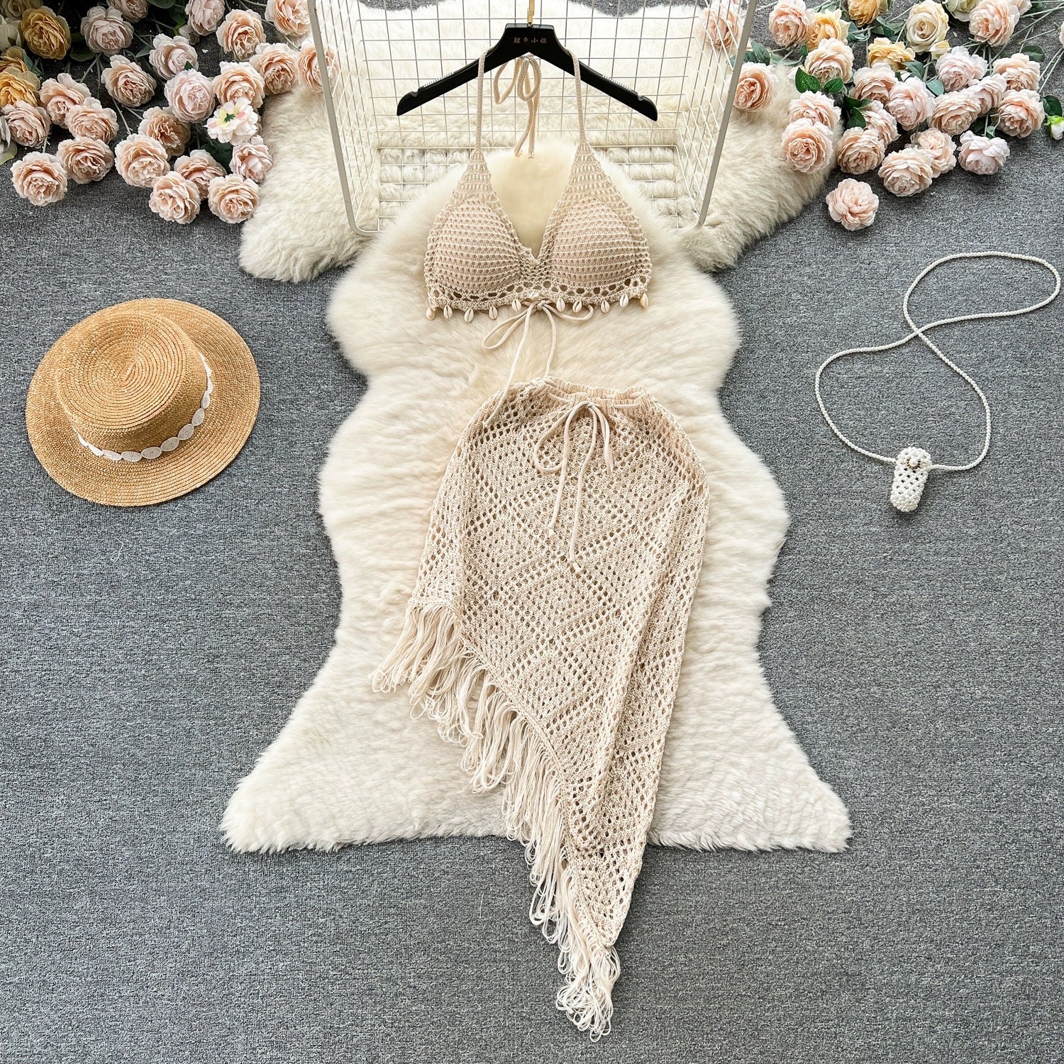 Women's Fashion Skirt Knitted Two-piece
