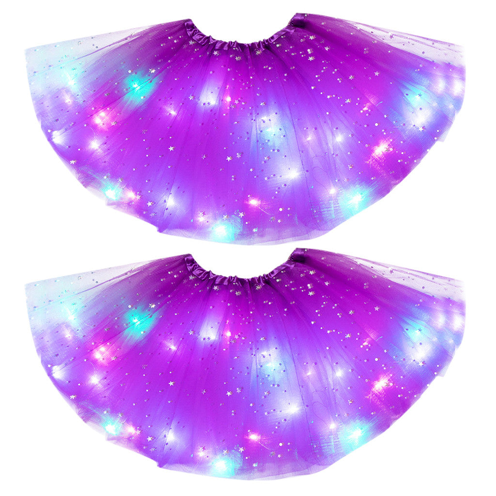 Magical & Luminous LED Princess Halloween Tutu Skirt Sequins Shiny Skirt - O Retalho