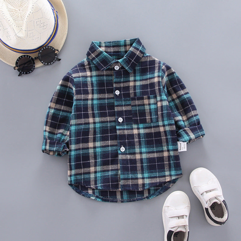 Camisas xadrez mangas compridas para meninos - O Retalho