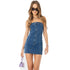 Sexy Slim-fit Tassel Washed Denim Tube Top Dress For Women - O Retalho