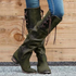 New product square heel mid-heel high boots women - O Retalho