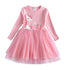 vestidos elegantes para meninas com desenho de unicórnio - O Retalho
