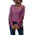 Loose Casual V-neck Lace Lace Long-sleeved - O Retalho