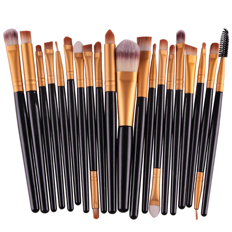 Conjunto de pincéis de maquiagem: pincel para pó solto, pincel de blush e pincel de sombra. - O Retalho