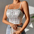 Crop top com alças com babados - O Retalho