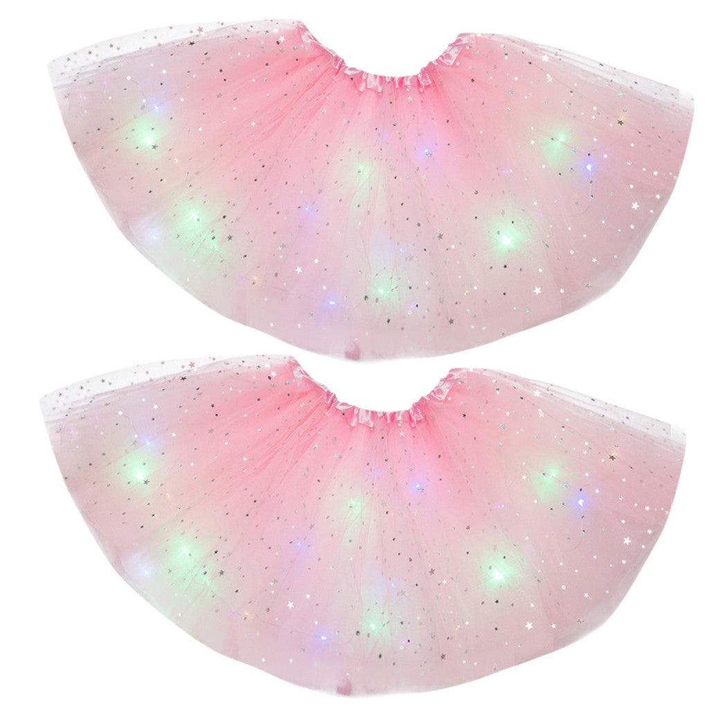 Magical & Luminous LED Princess Halloween Tutu Skirt Sequins Shiny Skirt - O Retalho