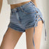 Shorts Jeans De Laço Elegantes E Personalizado Para Mulheres - O Retalho